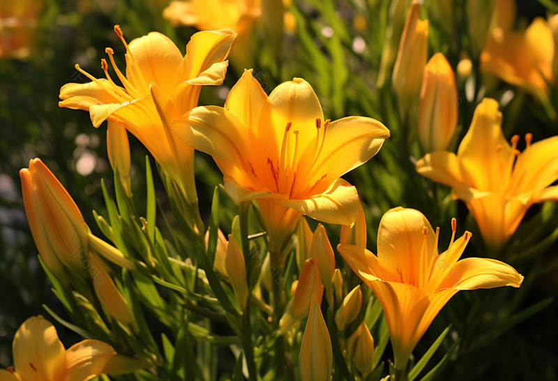 美丽的黄色花朵百合花自然背景图,高清,摄影图,摄影图片,图片大全,摄影图免费下载